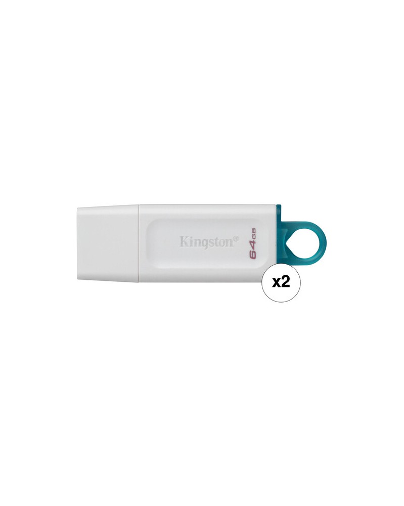 Kingston 64GB Exodia USB 3.2 Flash Drive (2-Pack, White)