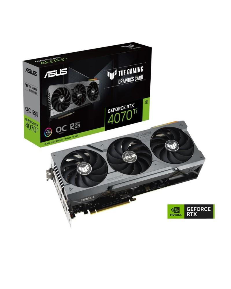 ASUS NVIDIA GeForce RTX 4070 Ti TUF Gaming Overclocked Triple Fan 12GB GDDR6X PCIe 4.0 Graphics Card