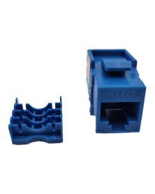 Micro Connectors CAT6A Unshielded Punch Down Keystone Jack with Tool (Blue, 10 Pack)