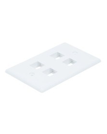 Monoprice Wall Plate for Keystone, 4 Hole - White