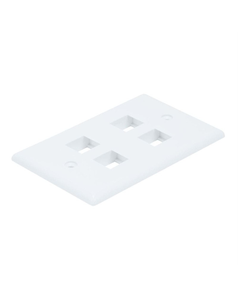 Monoprice Wall Plate for Keystone, 4 Hole - White