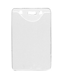 BRADY PEOPLE ID Clear Vinyl Vertical Badge Holder with Slot and Chain Holes (2.3 x 3.38", 100-Pack)