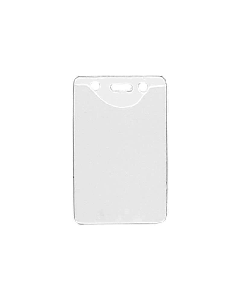 BRADY PEOPLE ID Clear Vinyl Vertical Badge Holder with Slot and Chain Holes (2.3 x 3.38", 100-Pack)