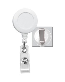 BRADY PEOPLE ID Badge Reel with Clear Vinyl Strap & Belt Clip (White, 25-Pack)
