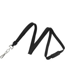 BRADY PEOPLE ID 3/8" Breakaway Lanyard with Universal Slide Adapter & Swivel Hook (Black, 100-Pack)