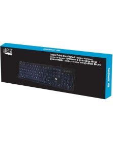 Adesso Large Print Antimicrobial Lighted Keyboard