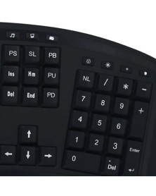 Adesso Tru-Form 150 3-Color Illuminated Ergonomic Keyboard (Black)