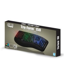 Adesso Tru-Form 150 3-Color Illuminated Ergonomic Keyboard (Black)